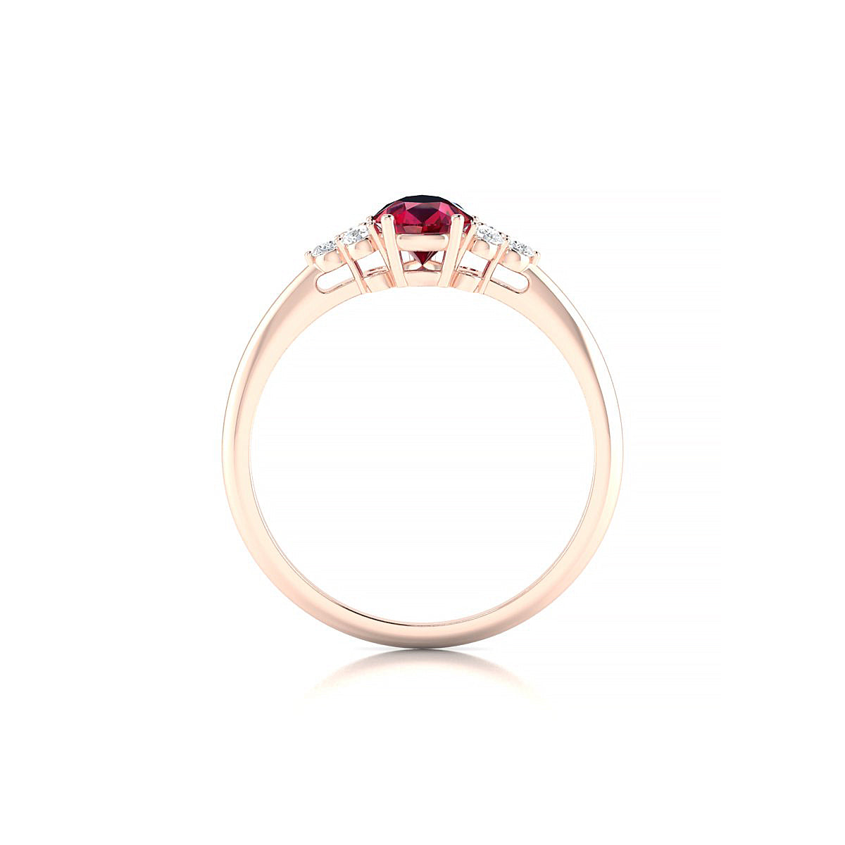 Mirage | 18k Rose Gold 7 x 5 mm Pear Ruby Ring