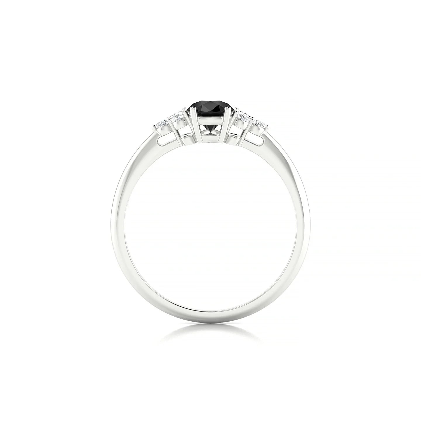 Mirage | 18k White Gold 7 x 5 mm Pear Black Diamond Ring