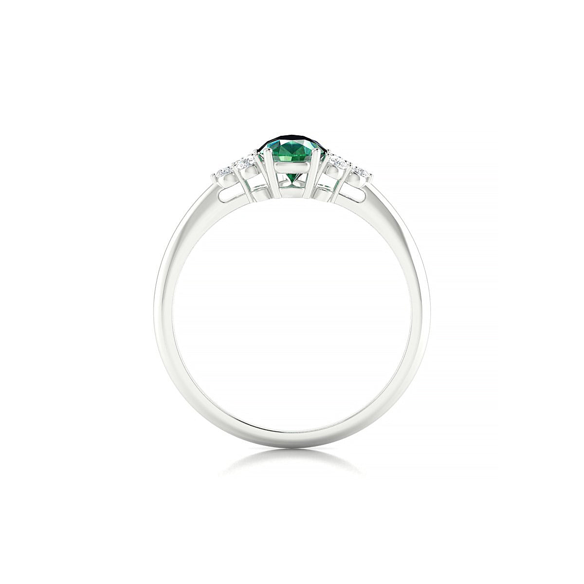 Mirage | 18k White Gold 7 x 5 mm Pear Emerald Ring