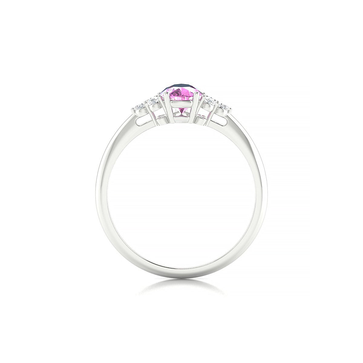 Mirage | 18k White Gold 7 x 5 mm Pear Pink Sapphire Ring