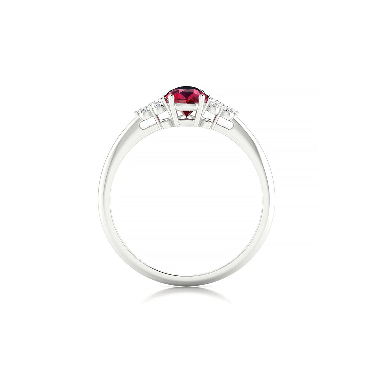 Mirage | 18k White Gold 7 x 5 mm Pear Ruby Ring