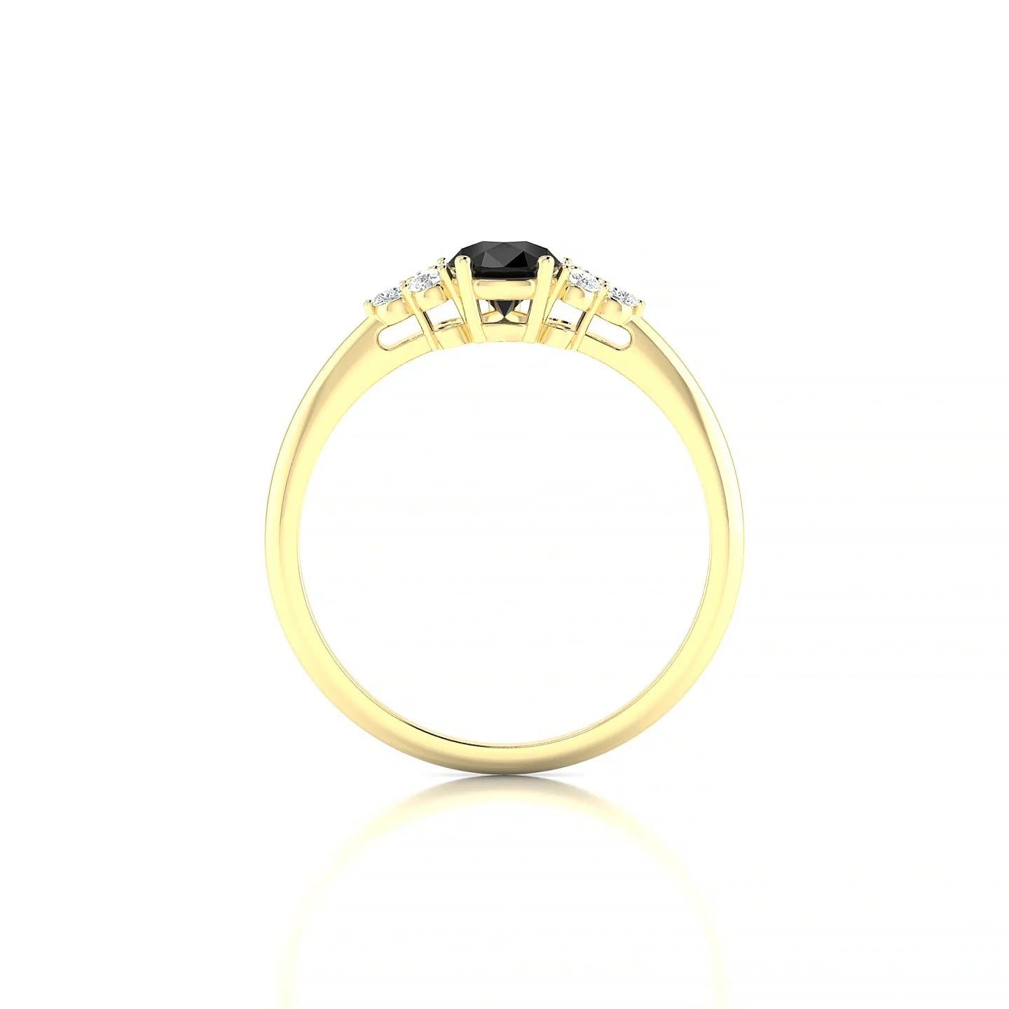 Mirage | 18k Yellow Gold 7 x 5 mm Pear Black Diamond Ring