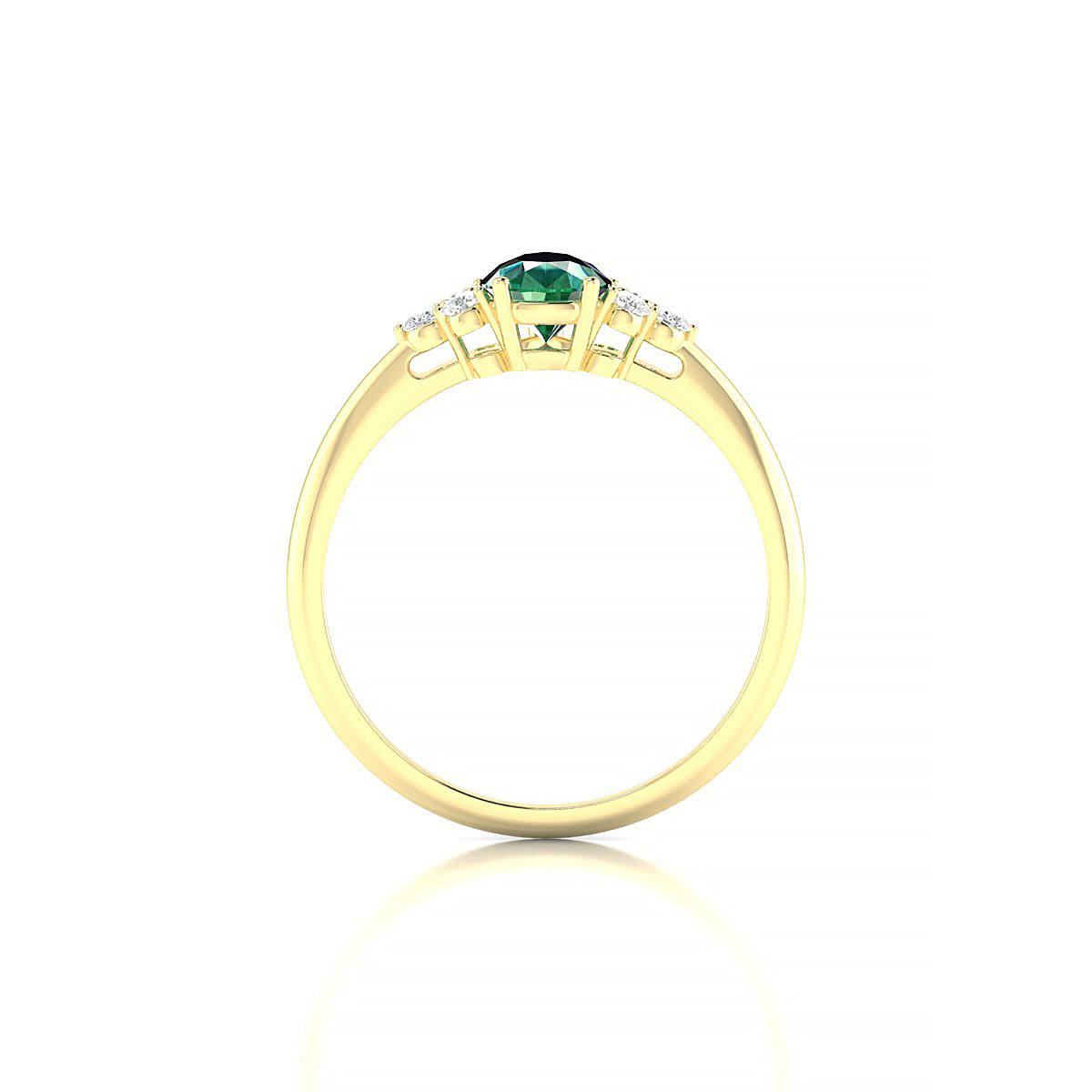 Mirage | 18k Yellow Gold 7 x 5 mm Pear Emerald Ring