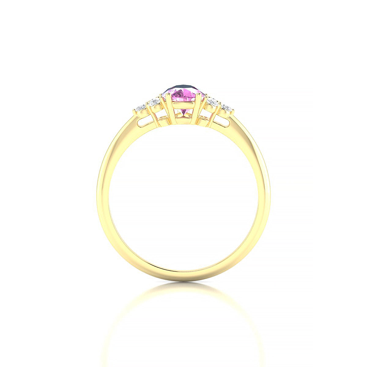 Mirage | 18k Yellow Gold 7 x 5 mm Pear Pink Sapphire Ring