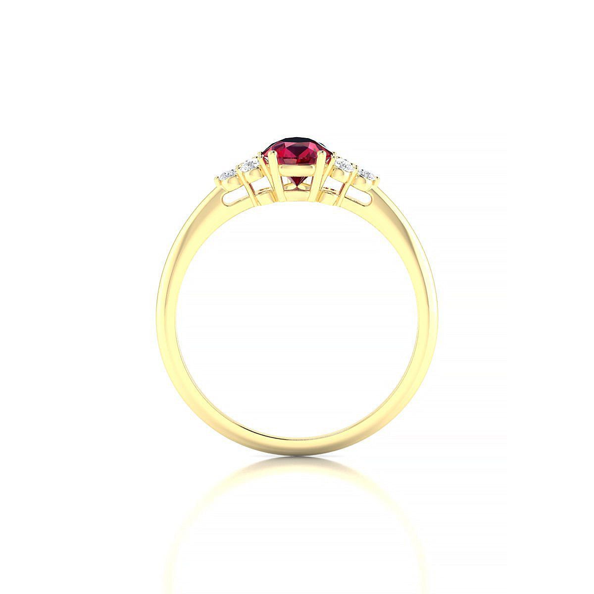 Mirage | 18k Yellow Gold 7 x 5 mm Pear Ruby Ring