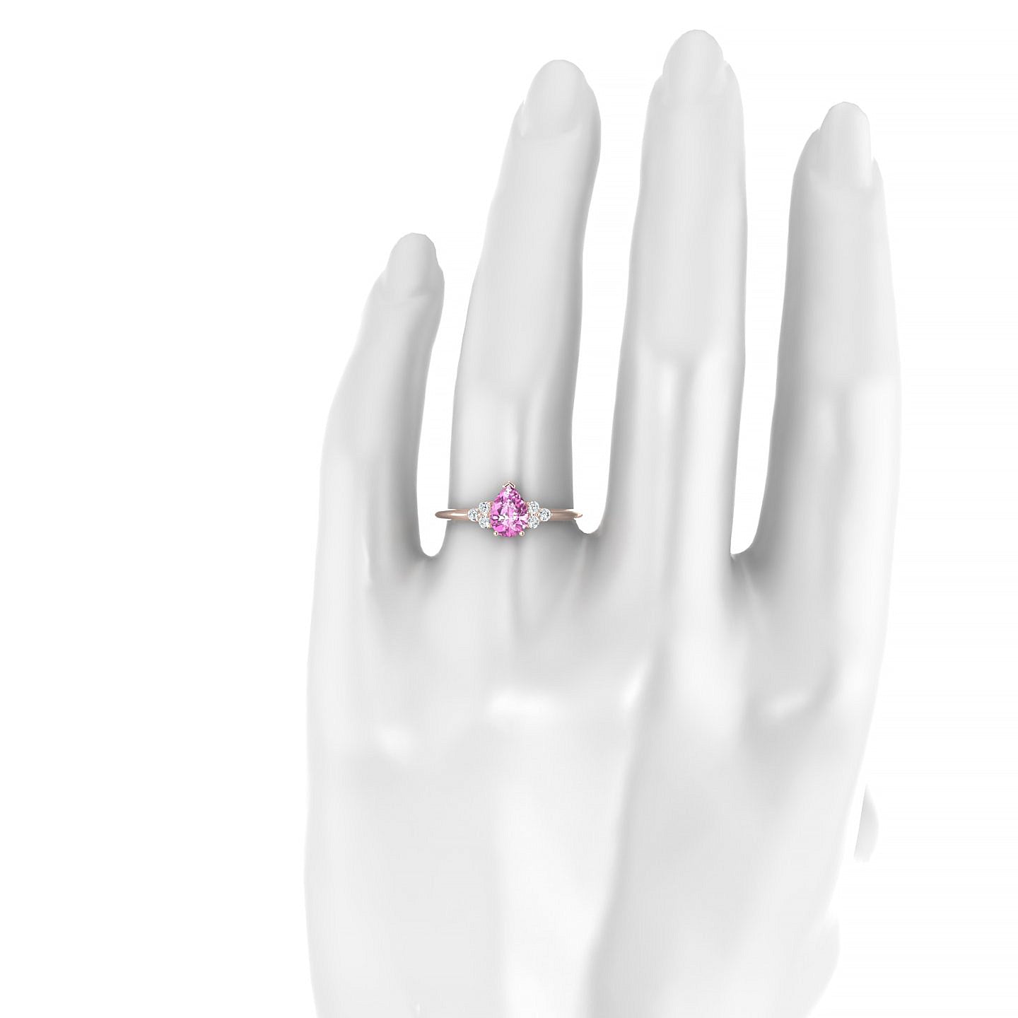 Mirage | 18k Rose Gold 7 x 5 mm Pear Pink Sapphire Ring