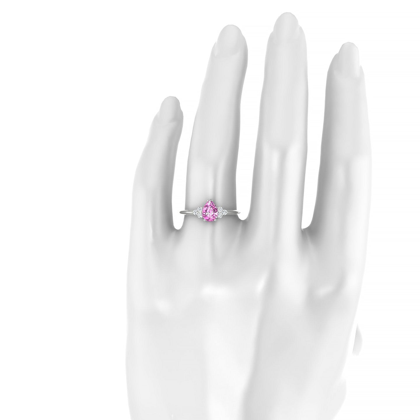 Mirage | 18k White Gold 7 x 5 mm Pear Pink Sapphire Ring