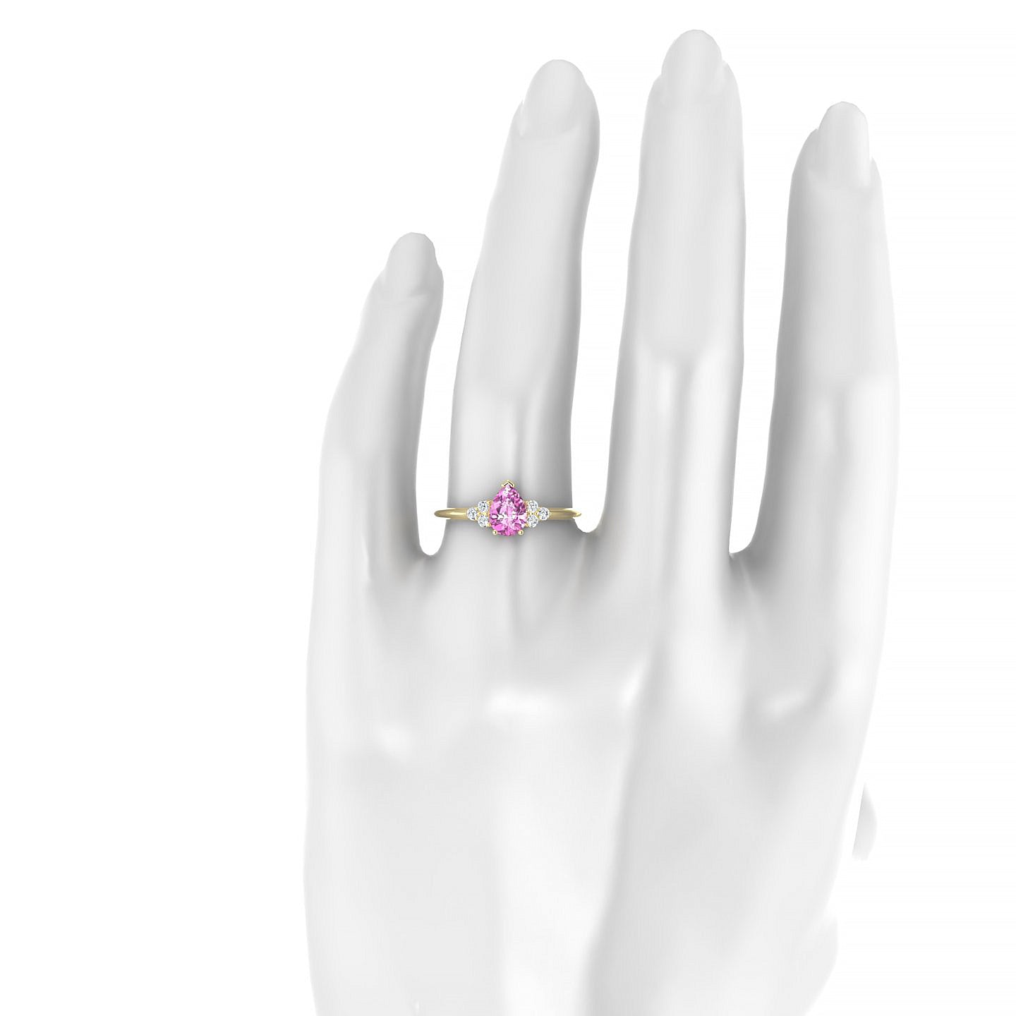 Mirage | 18k Yellow Gold 7 x 5 mm Pear Pink Sapphire Ring