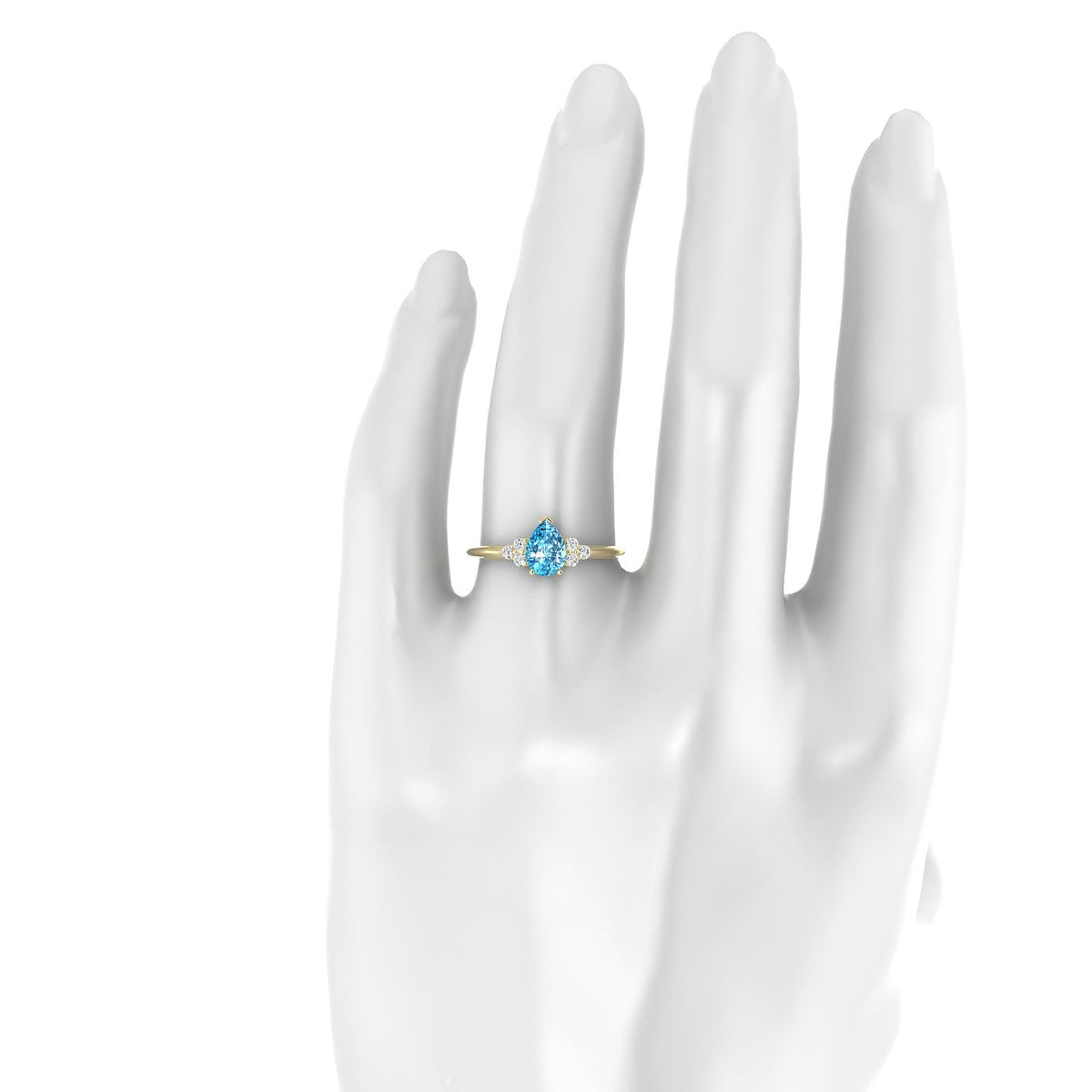 Mirage | 18k Yellow Gold 7 x 5 mm Pear Topaz Ring