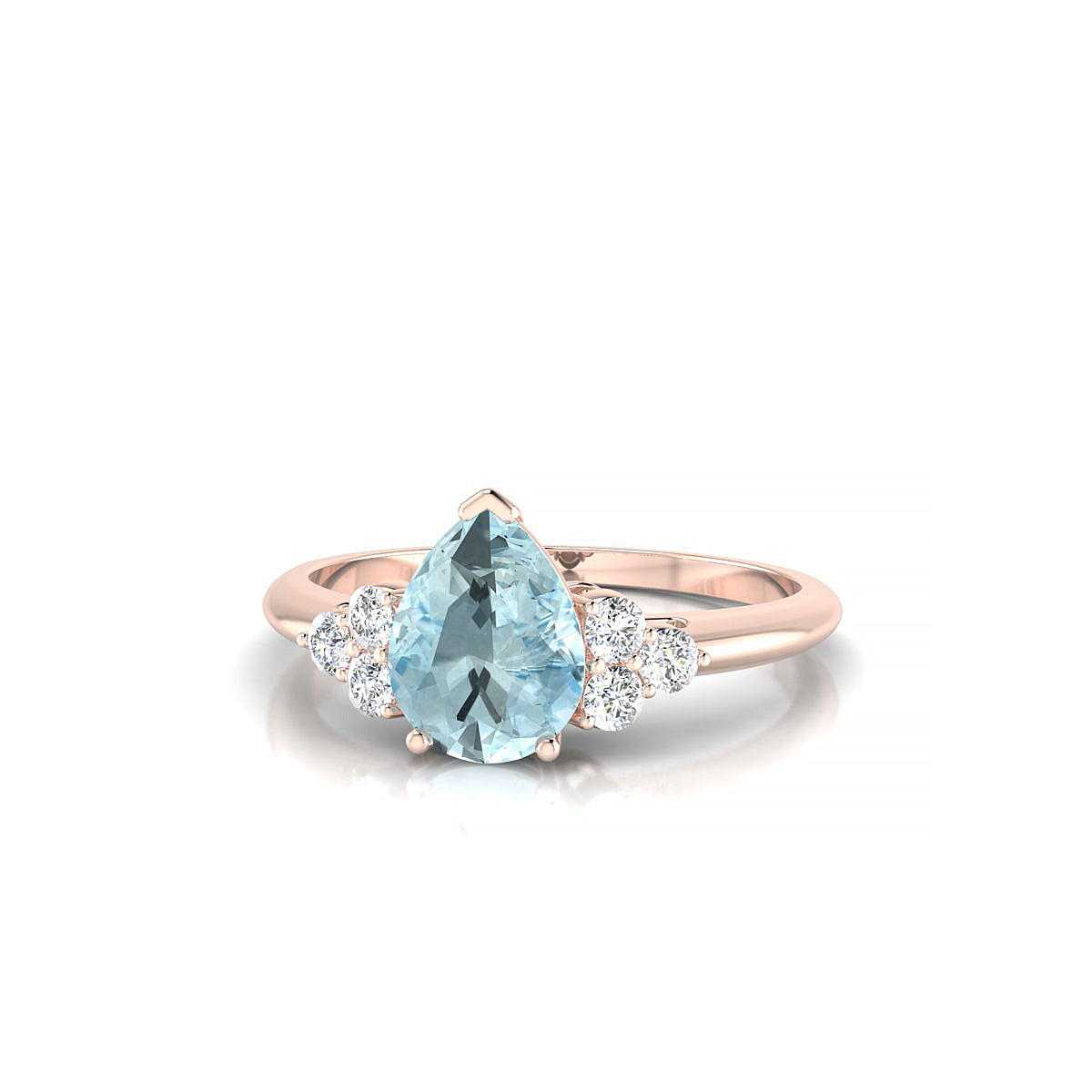 Mirage | 18k Rose Gold 8 x 6 mm Pear Aquamarine Ring