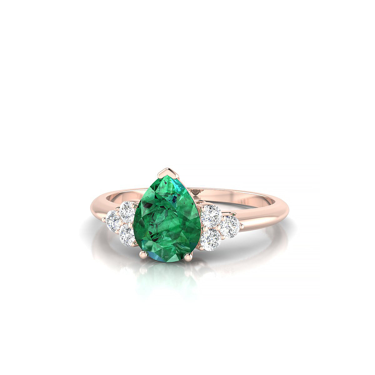 Mirage | 18k Rose Gold 8 x 6 mm Pear Emerald Ring