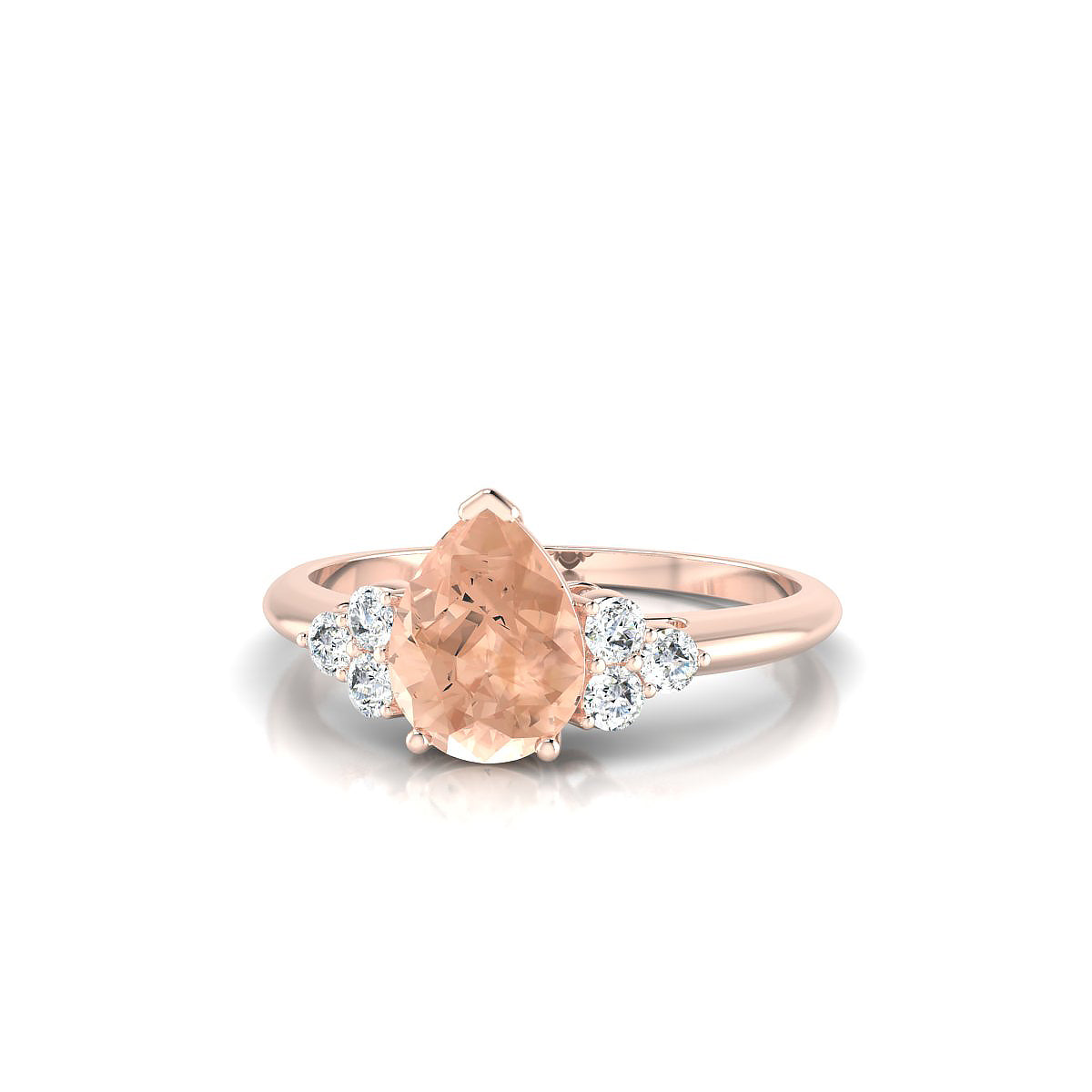 Mirage | 18k Rose Gold 8 x 6 mm Pear Morganite Ring