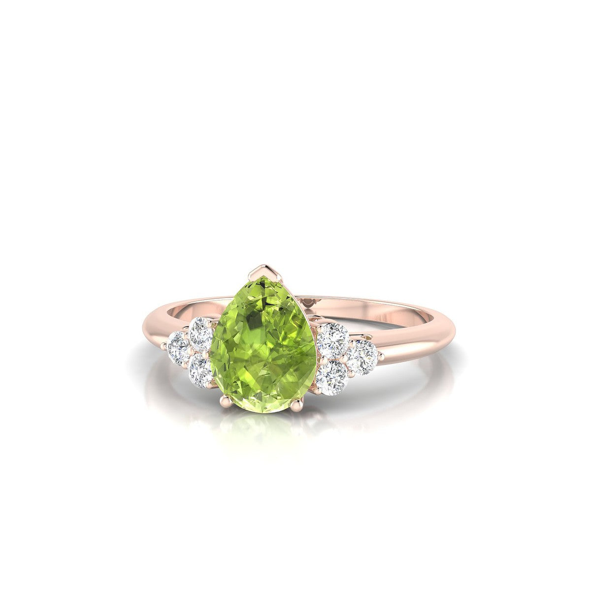 Mirage | 18k Rose Gold 8 x 6 mm Pear Peridot Ring