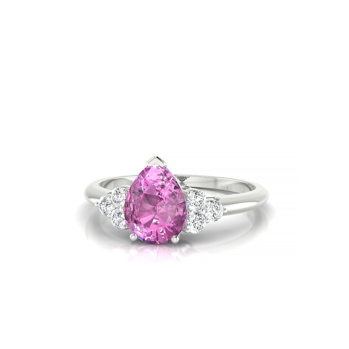 Mirage | 18k White Gold 8 x 6 mm Pear Pink Sapphire Ring