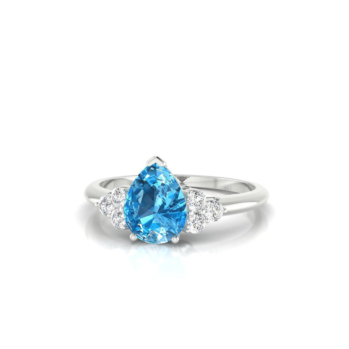 Mirage | 18k White Gold 8 x 6 mm Pear Topaz Ring