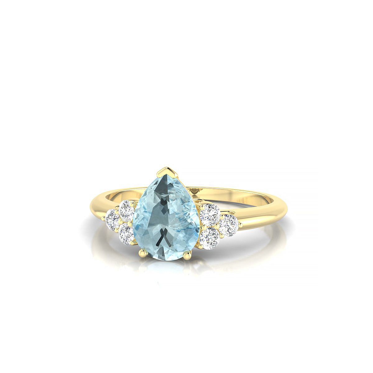 Mirage | 18k Yellow Gold 8 x 6 mm Pear Aquamarine Ring