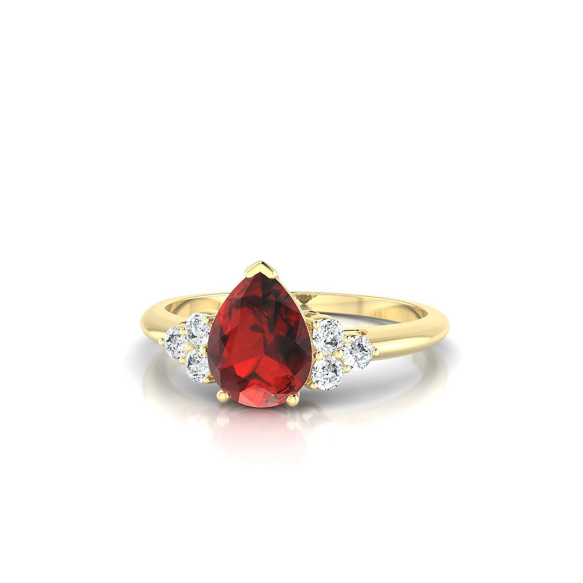 Mirage | 18k Yellow Gold 8 x 6 mm Pear Garnet Ring