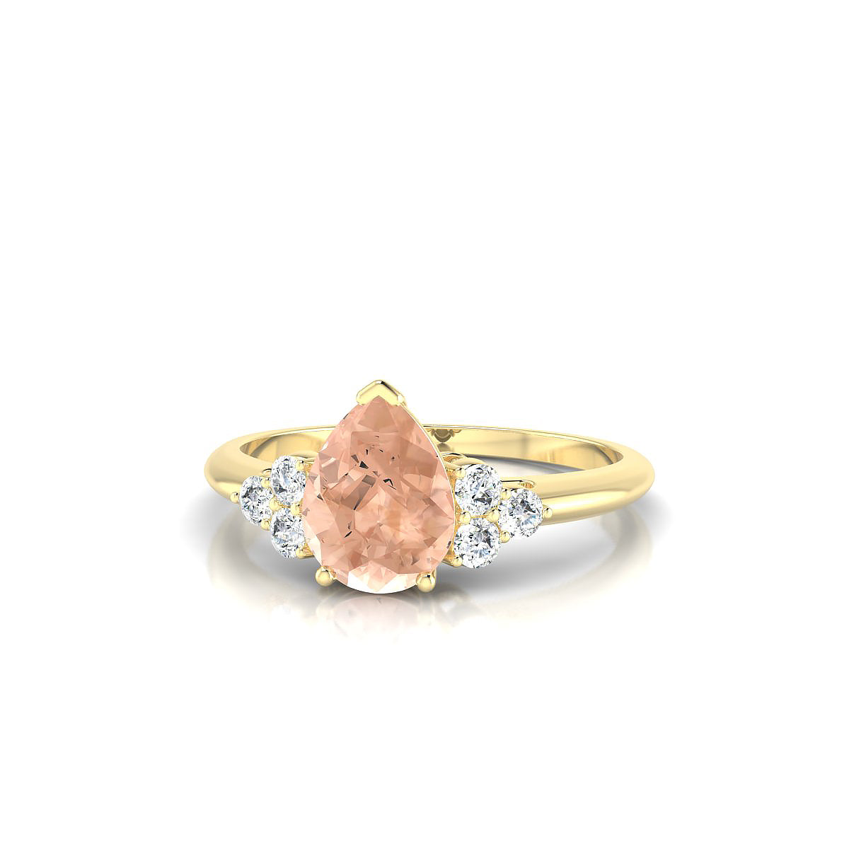 Mirage | 18k Yellow Gold 8 x 6 mm Pear Morganite Ring