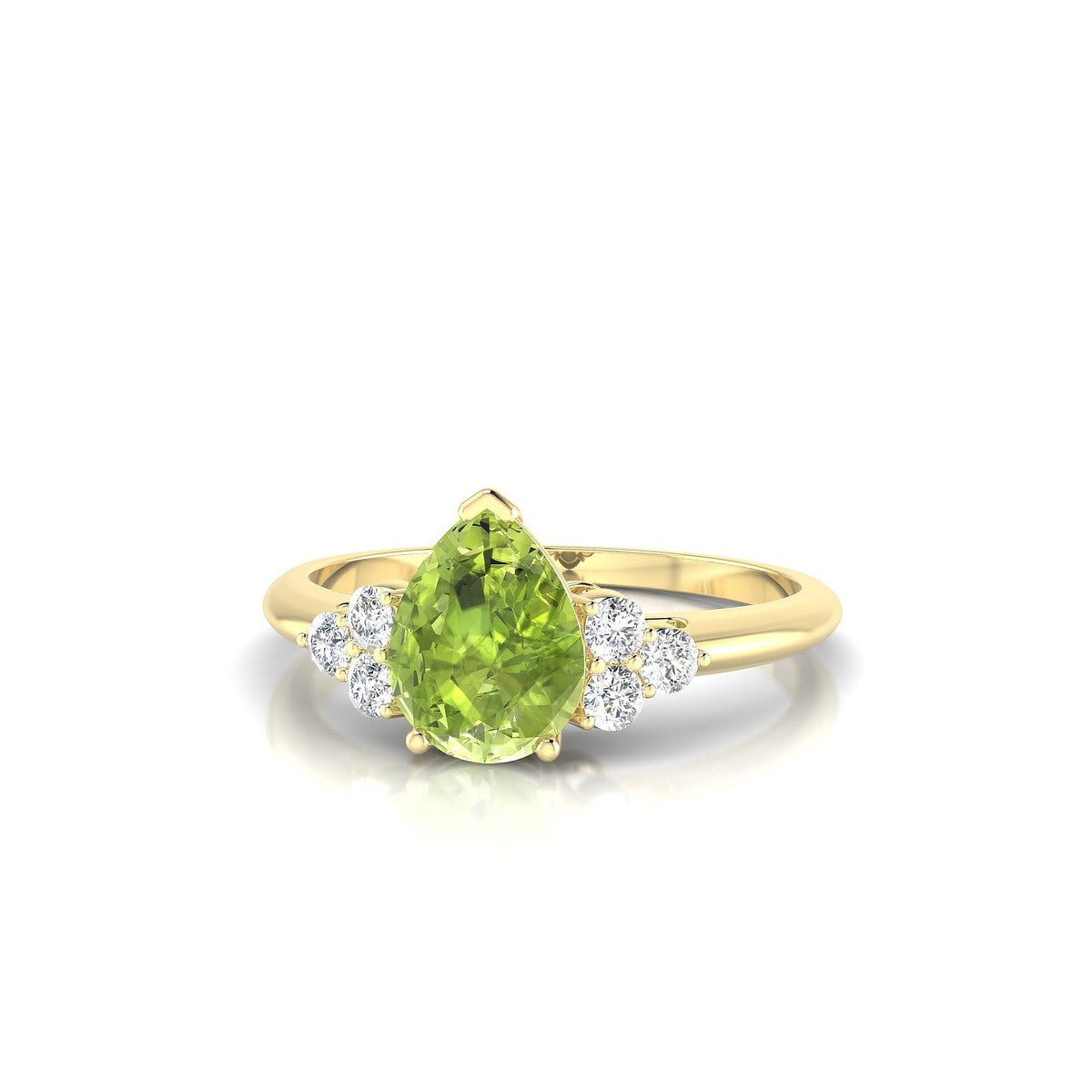 Mirage | 18k Yellow Gold 8 x 6 mm Pear Peridot Ring