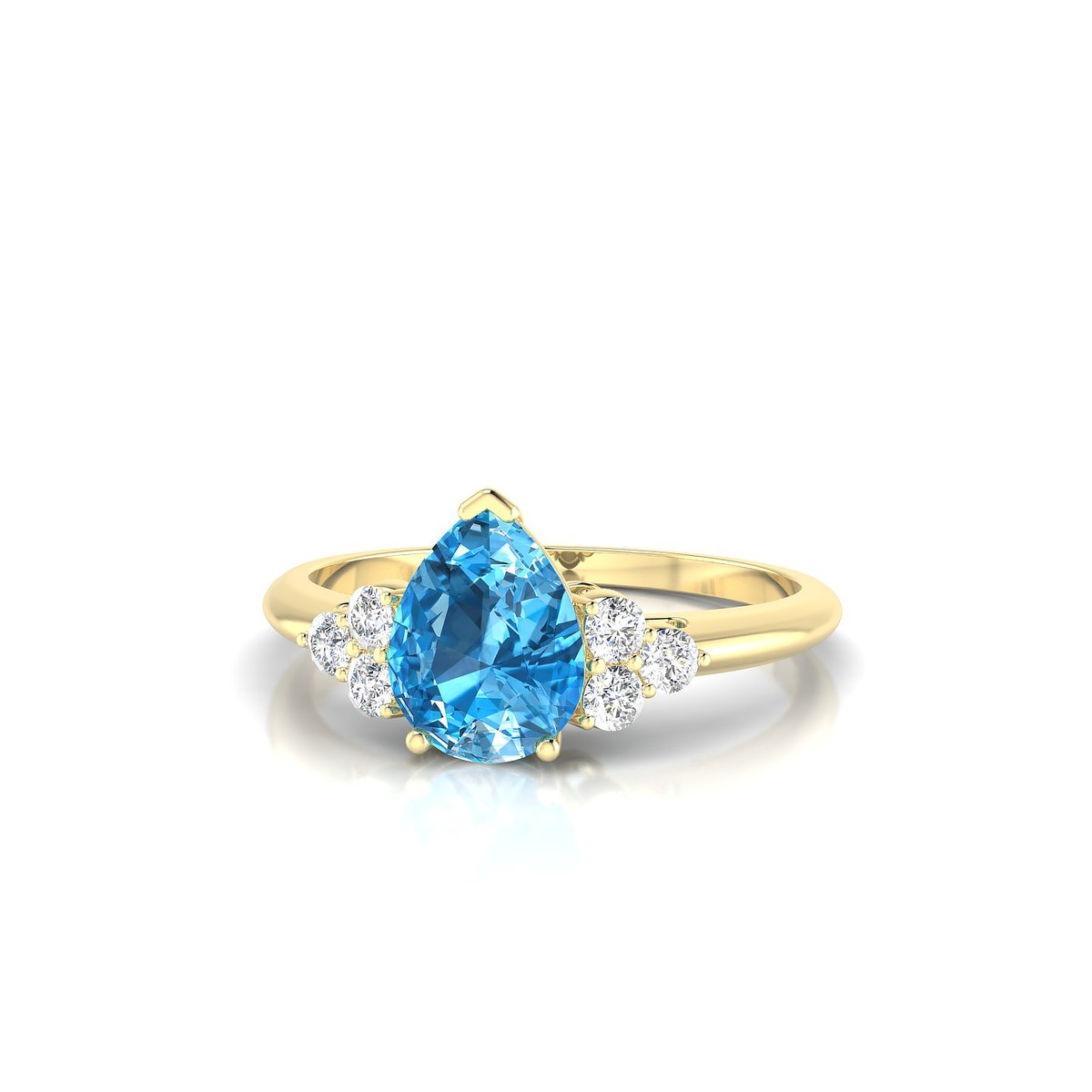 Mirage | 18k Yellow Gold 8 x 6 mm Pear Topaz Ring