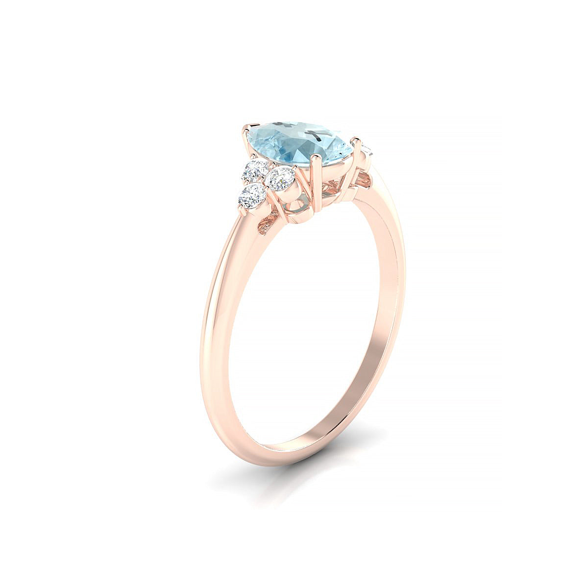 Mirage | 18k Rose Gold 8 x 6 mm Pear Aquamarine Ring