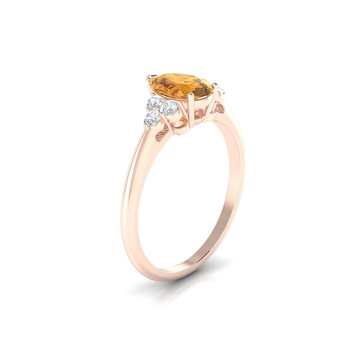 Mirage | 18k Rose Gold 8 x 6 mm Pear Citrine Ring