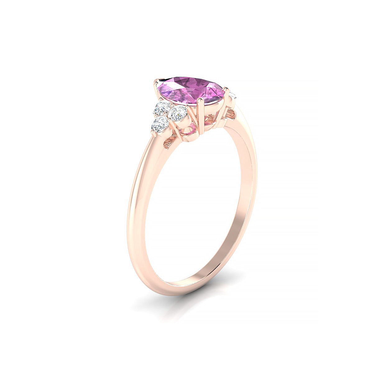 Mirage | 18k Rose Gold 8 x 6 mm Pear Pink Sapphire Ring