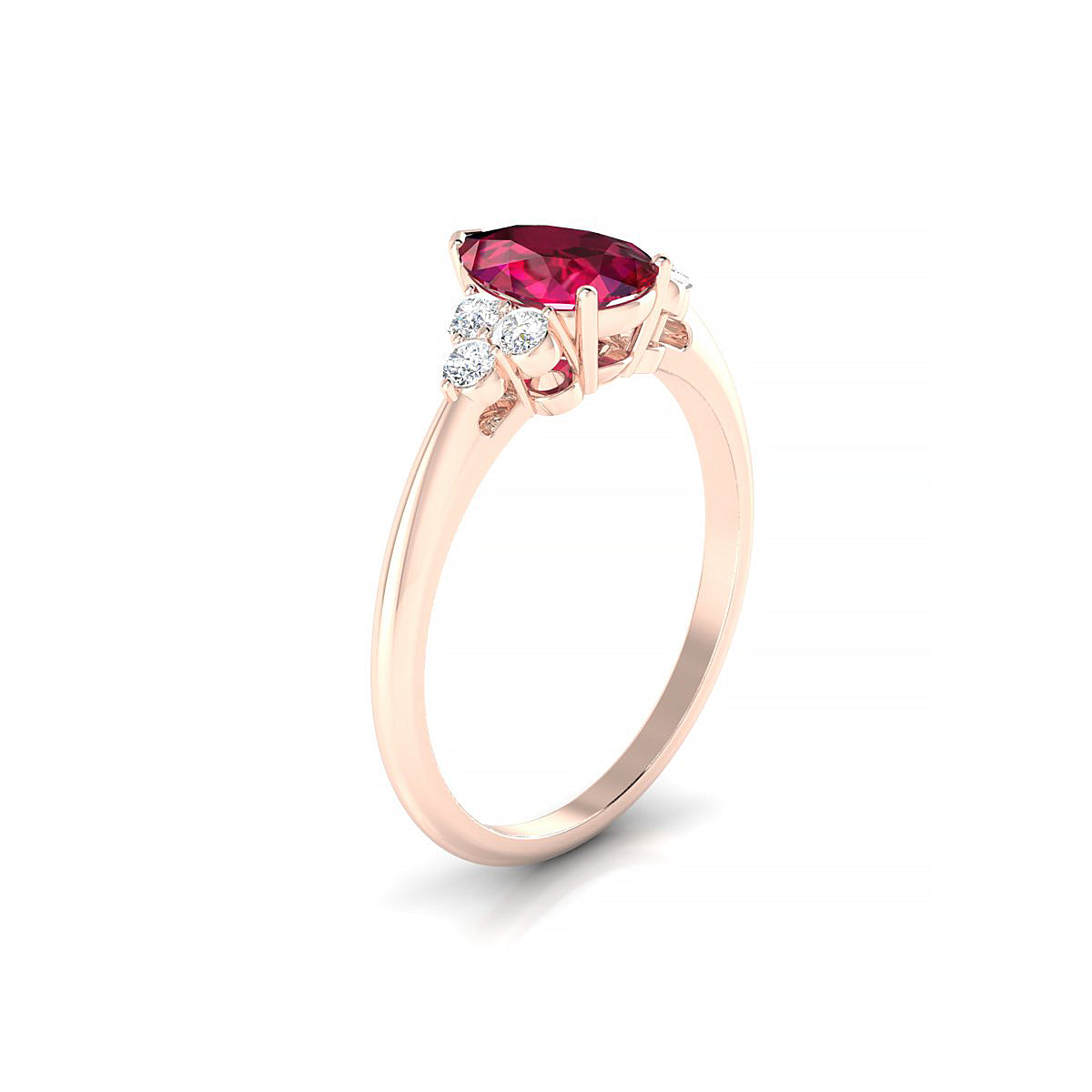 Mirage | 18k Rose Gold 8 x 6 mm Pear Ruby Ring