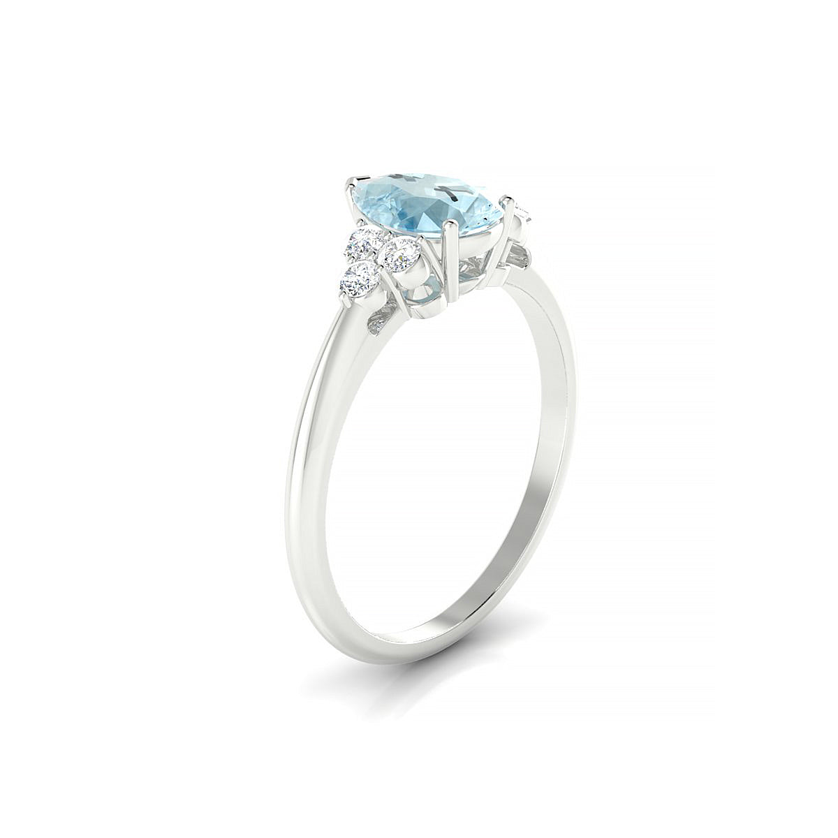 Mirage | 18k White Gold 8 x 6 mm Pear Aquamarine Ring