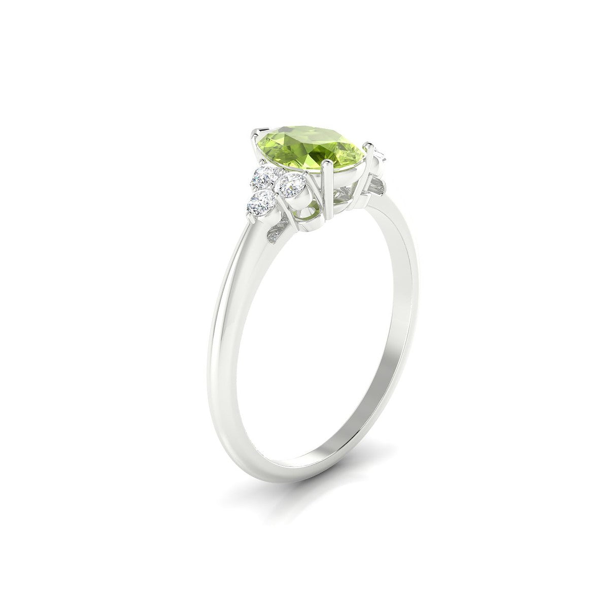 Mirage | 18k White Gold 8 x 6 mm Pear Peridot Ring