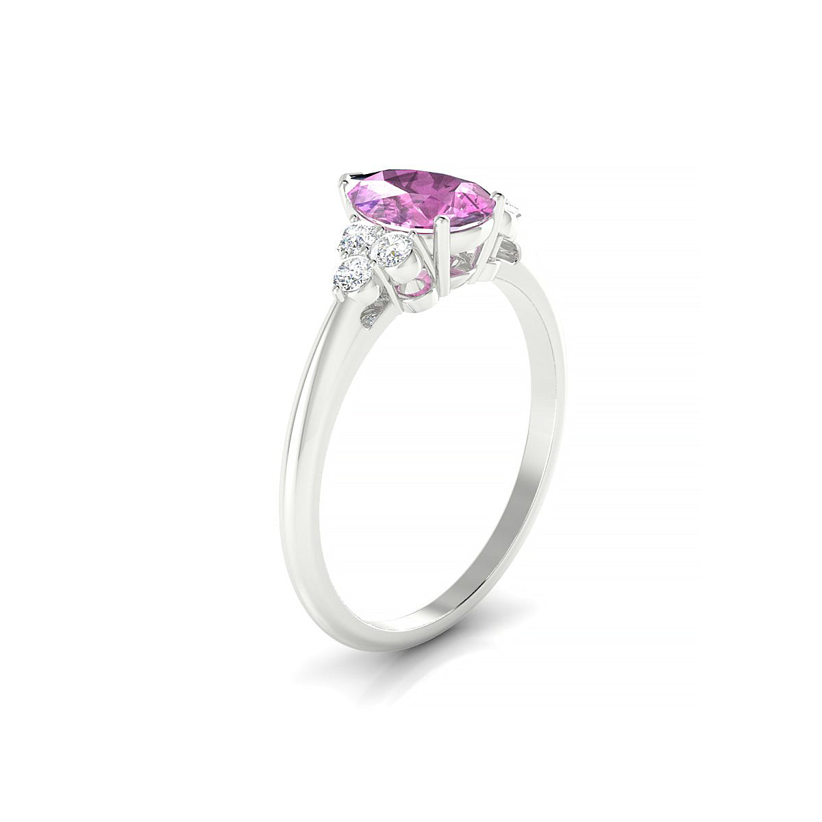 Mirage | 18k White Gold 8 x 6 mm Pear Pink Sapphire Ring