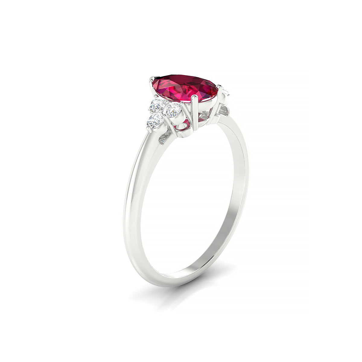 Mirage | 18k White Gold 8 x 6 mm Pear Ruby Ring
