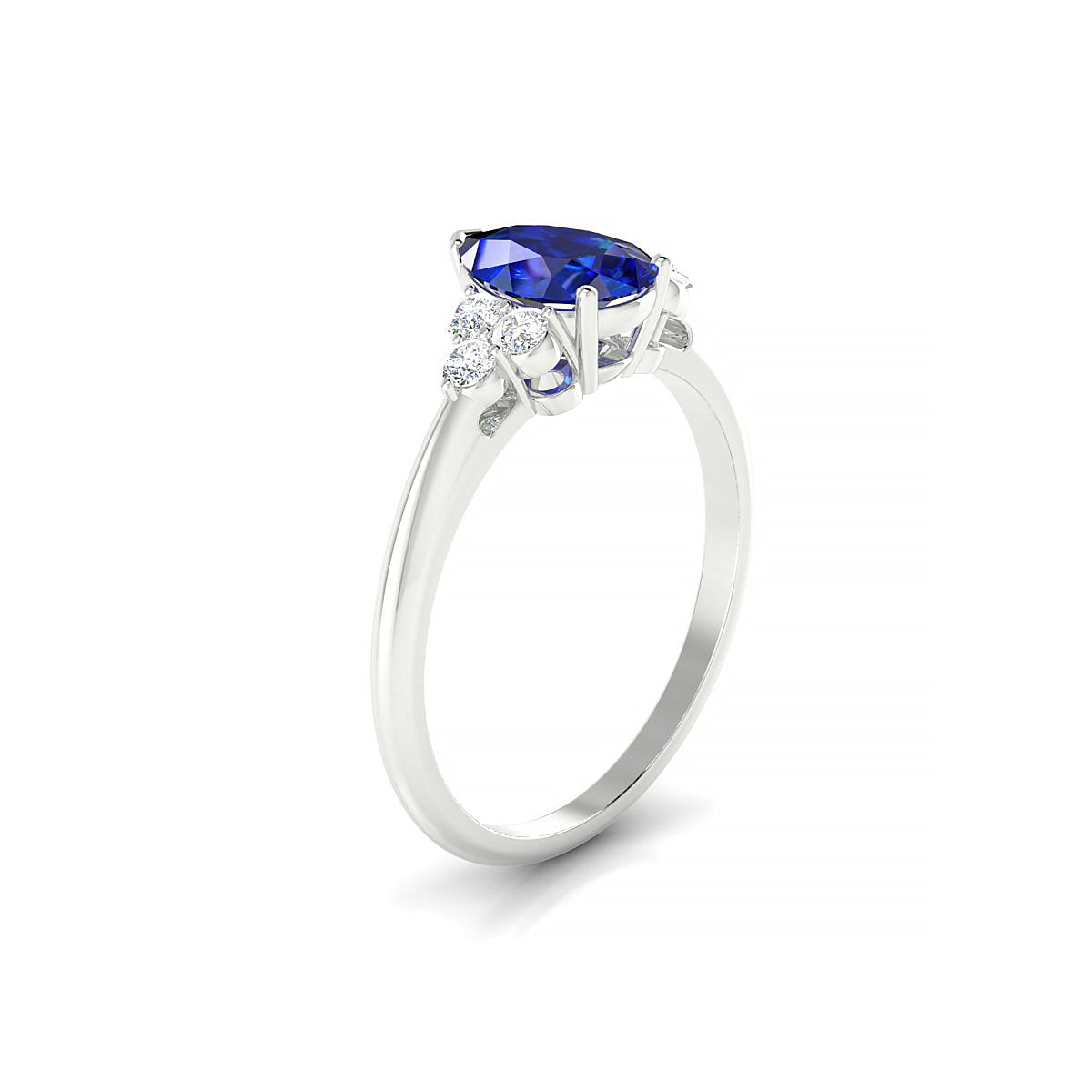 Mirage | 18k White Gold 8 x 6 mm Pear Sapphire Ring