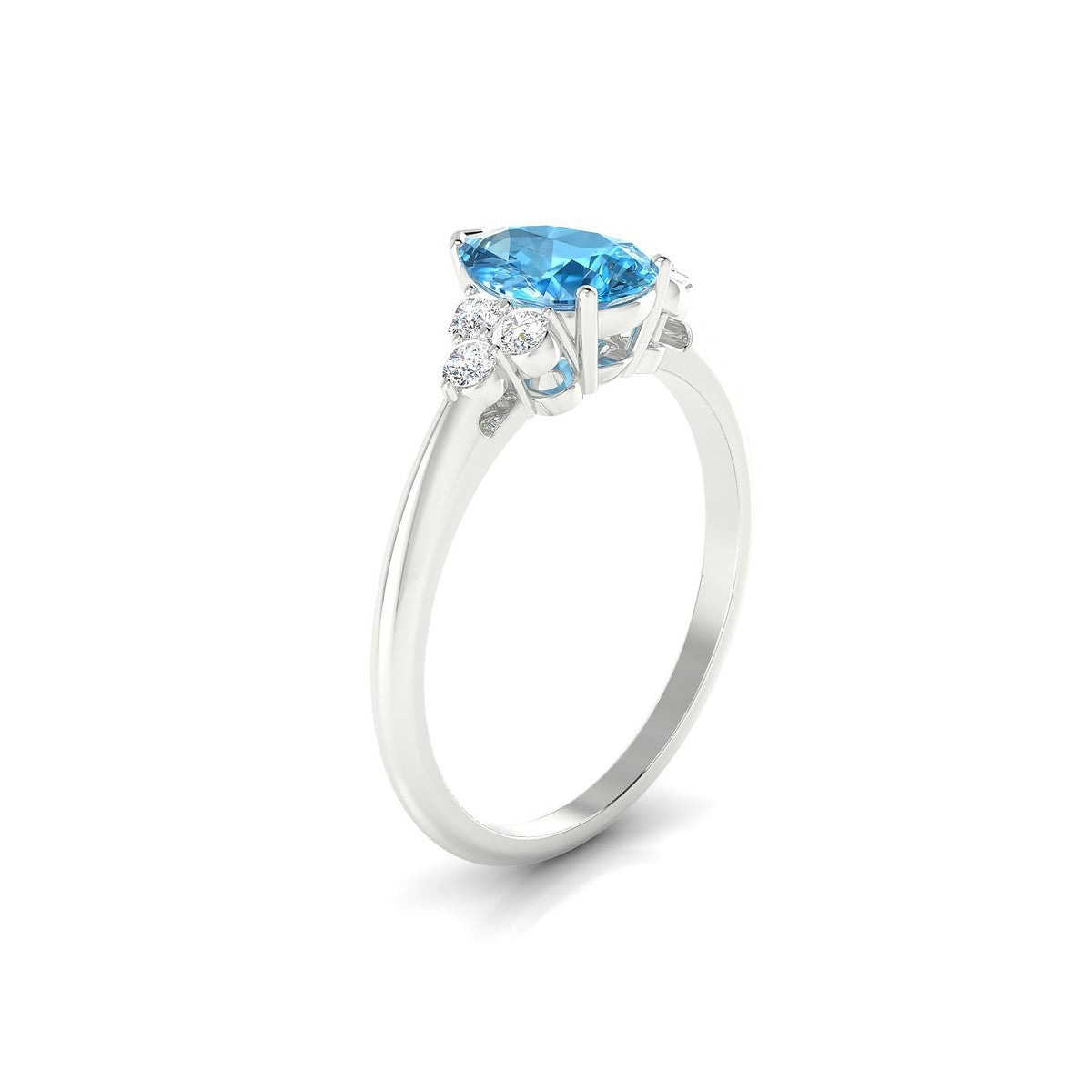 Mirage | 18k White Gold 8 x 6 mm Pear Topaz Ring