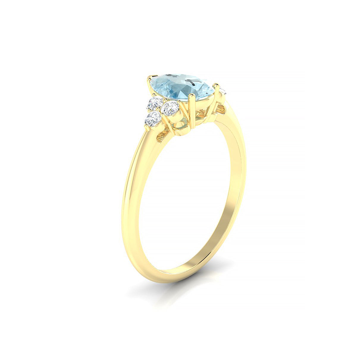 Mirage | 18k Yellow Gold 8 x 6 mm Pear Aquamarine Ring