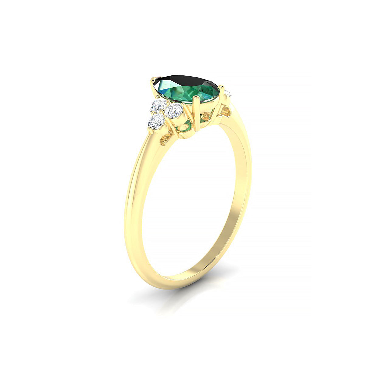 Mirage | 18k Yellow Gold 8 x 6 mm Pear Emerald Ring