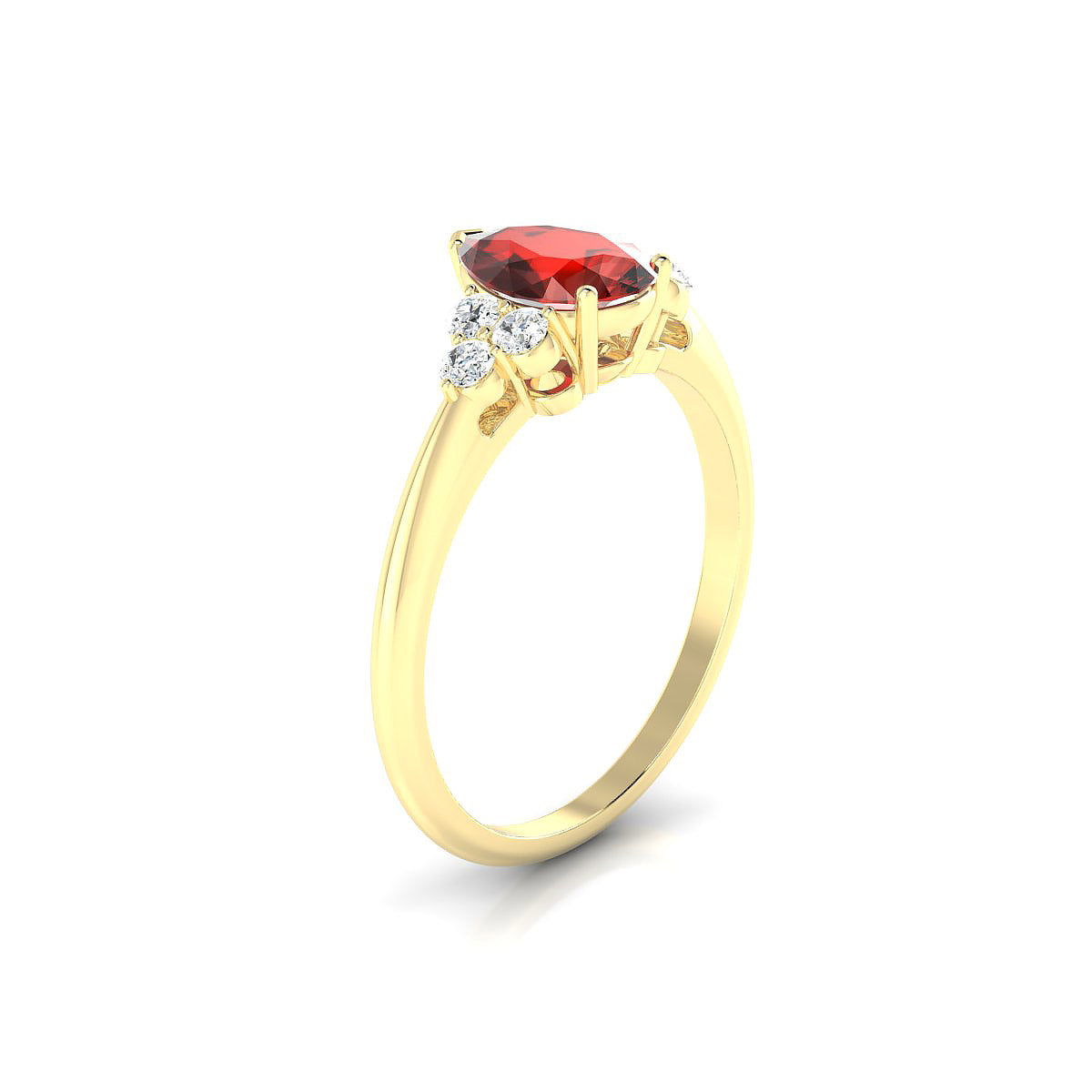 Mirage | 18k Yellow Gold 8 x 6 mm Pear Garnet Ring