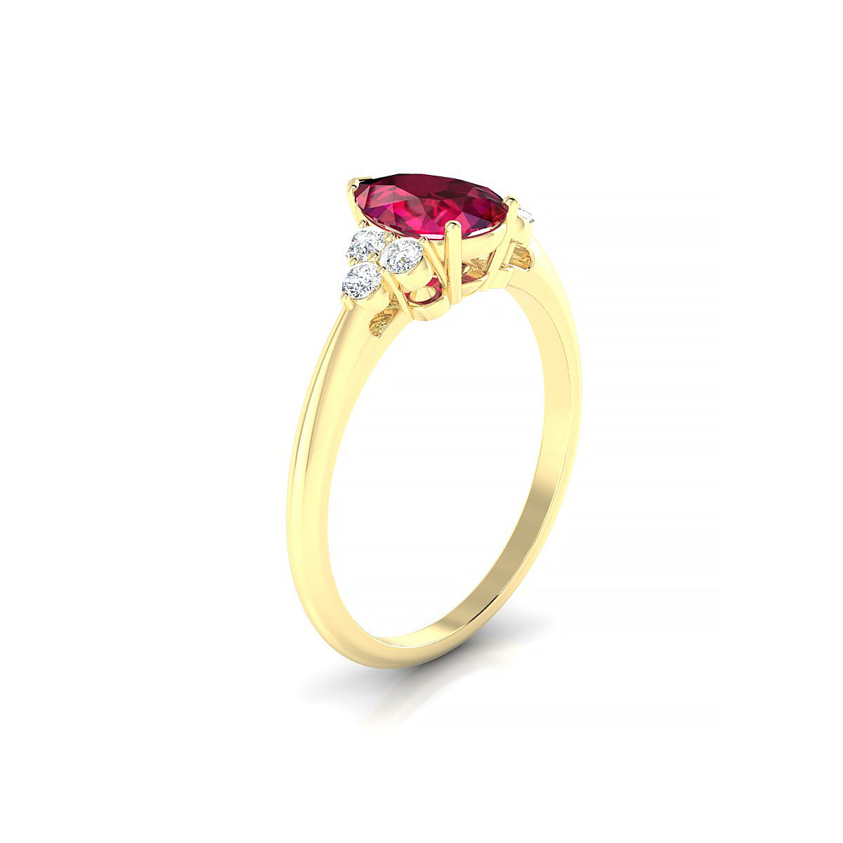 Mirage | 18k Yellow Gold 8 x 6 mm Pear Ruby Ring