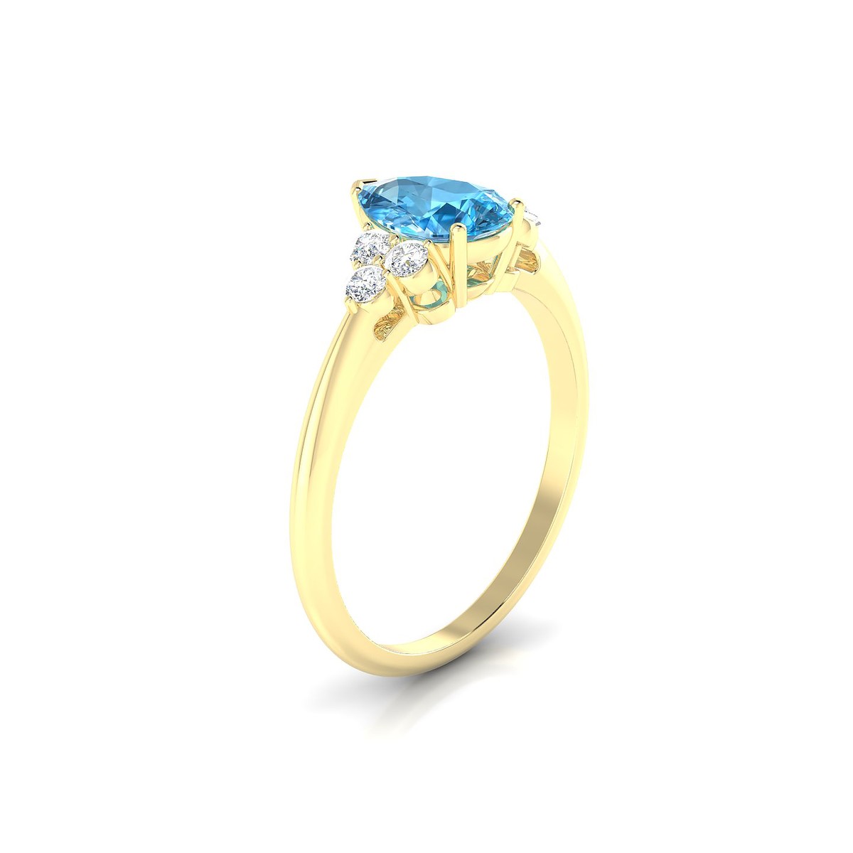Mirage | 18k Yellow Gold 8 x 6 mm Pear Topaz Ring