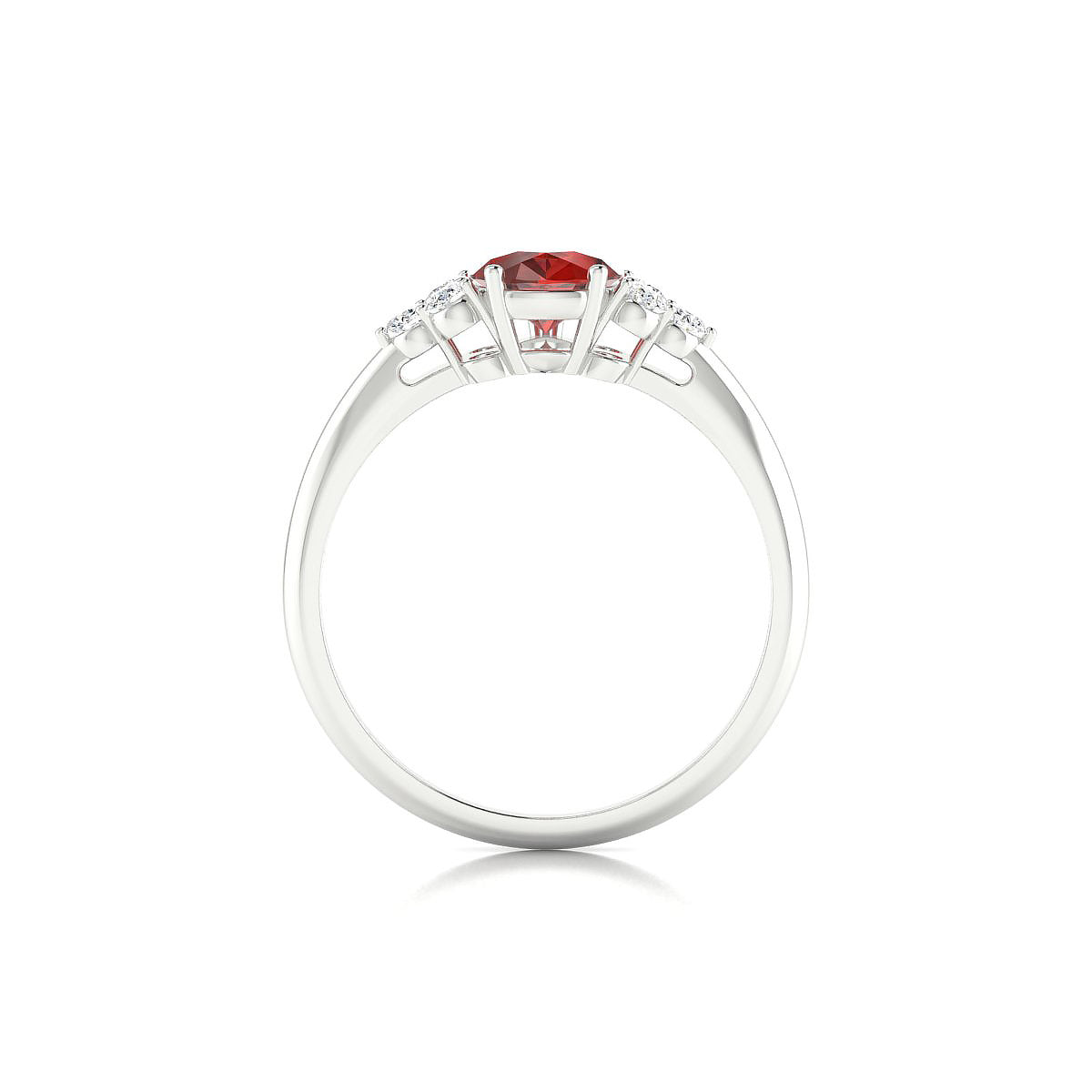 Mirage | 18k White Gold 8 x 6 mm Pear Garnet Ring