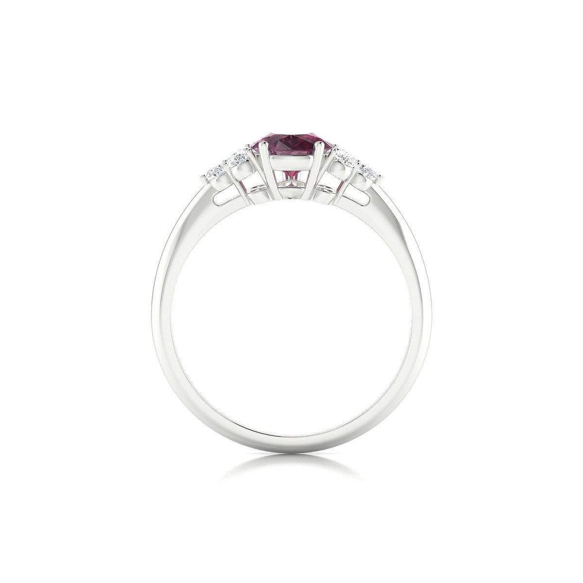 Mirage | 18k White Gold 8 x 6 mm Pear Rhodolite Ring