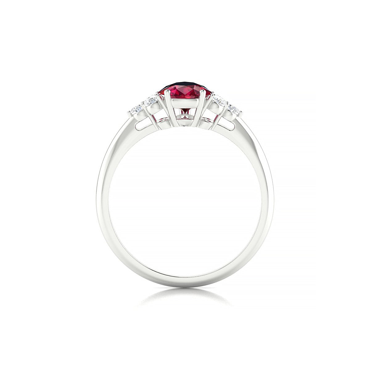Mirage | 18k White Gold 8 x 6 mm Pear Ruby Ring