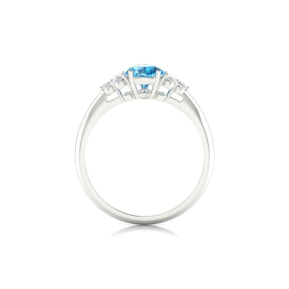 Mirage | 18k White Gold 8 x 6 mm Pear Topaz Ring