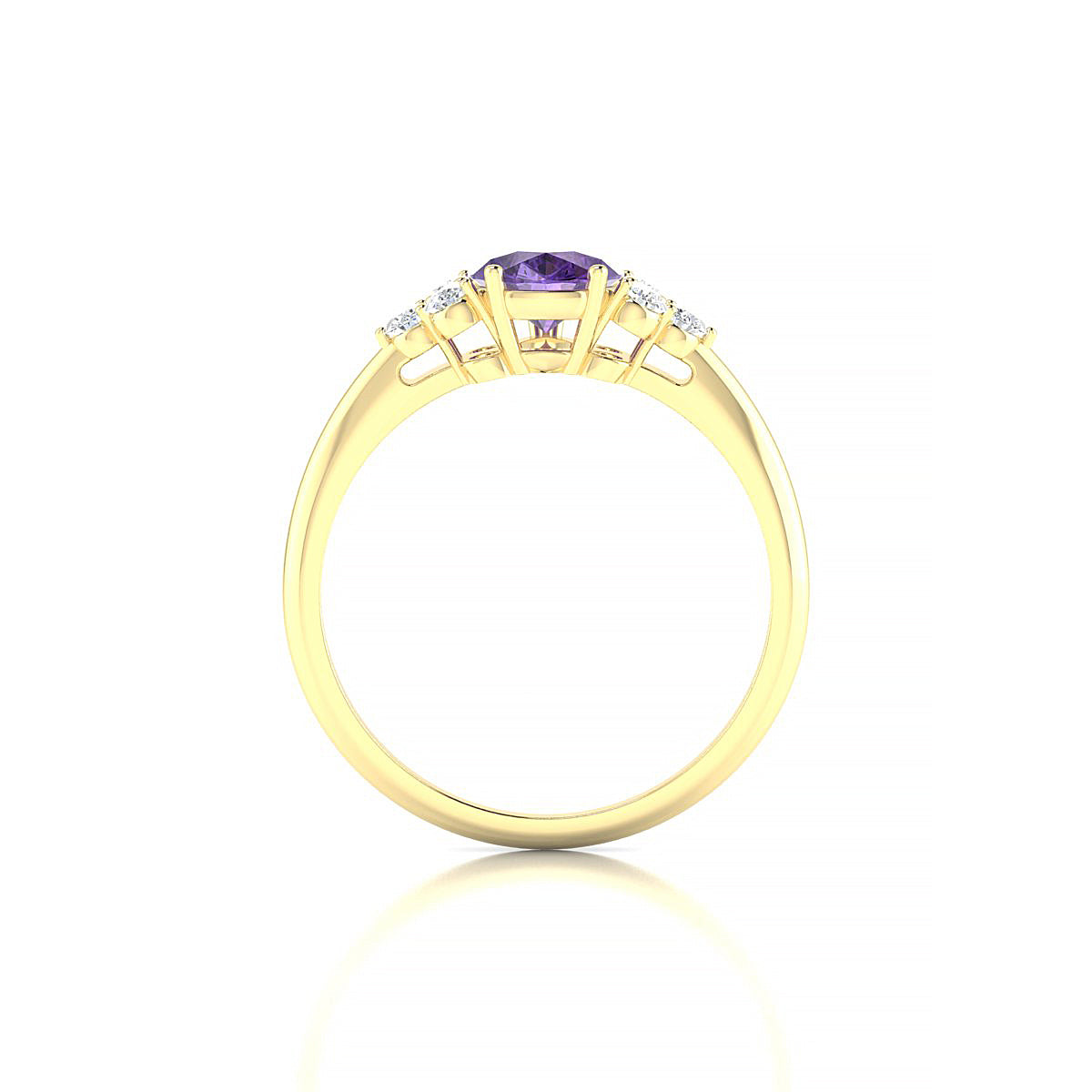 Mirage | 18k Yellow Gold 8 x 6 mm Pear Amethyst Ring