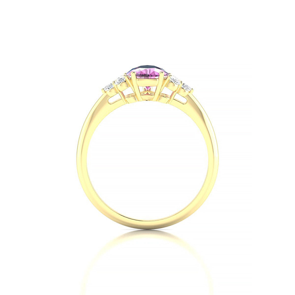 Mirage | 18k Yellow Gold 8 x 6 mm Pear Pink Sapphire Ring