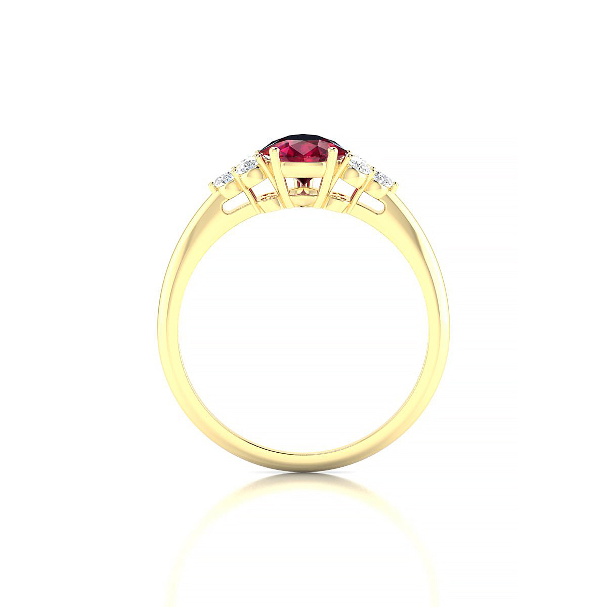 Mirage | 18k Yellow Gold 8 x 6 mm Pear Ruby Ring