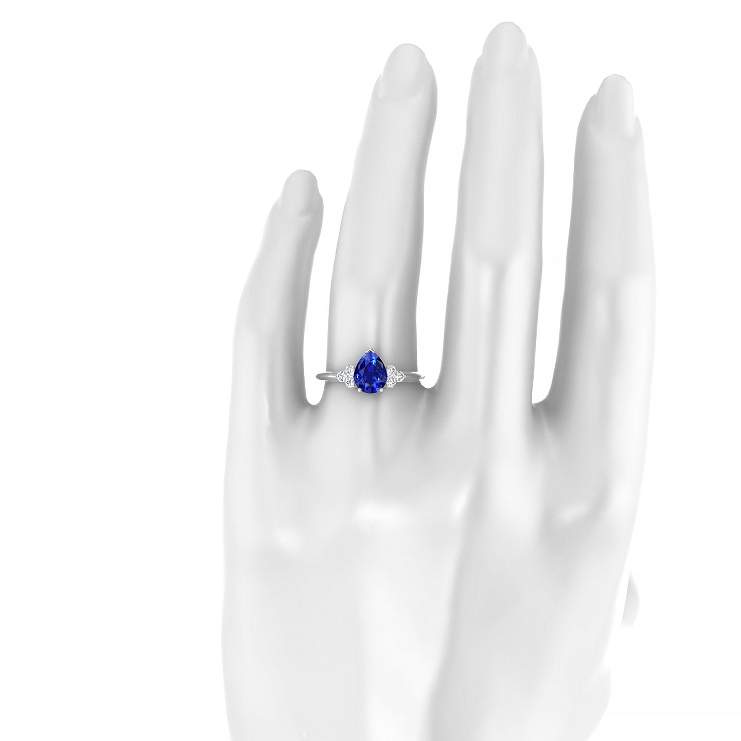 Mirage | 18k White Gold 8 x 6 mm Pear Sapphire Ring