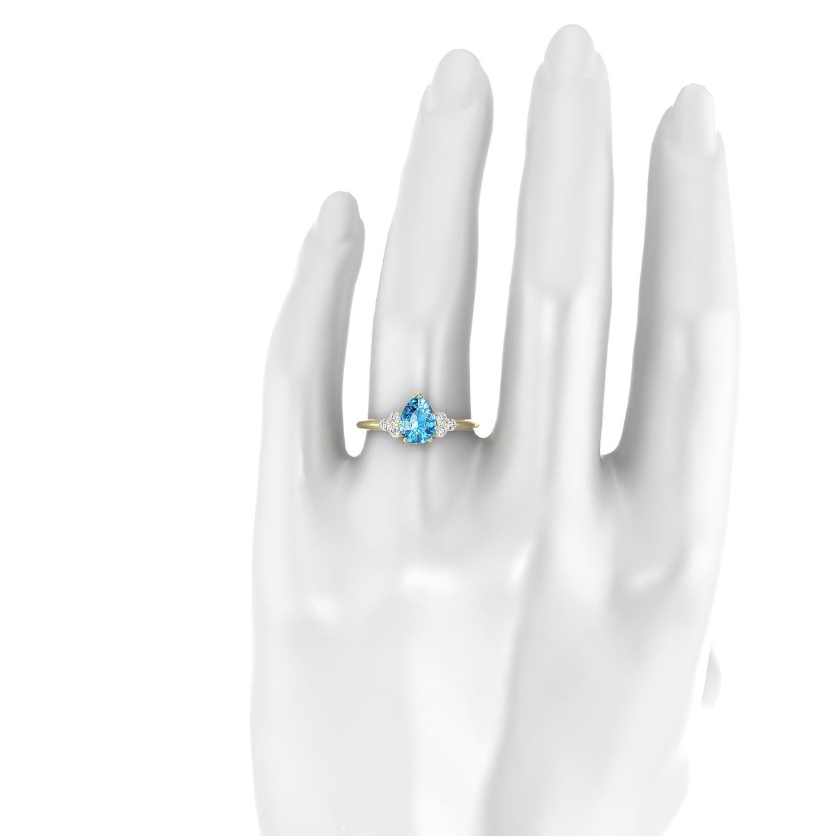 Mirage | 18k Yellow Gold 8 x 6 mm Pear Topaz Ring
