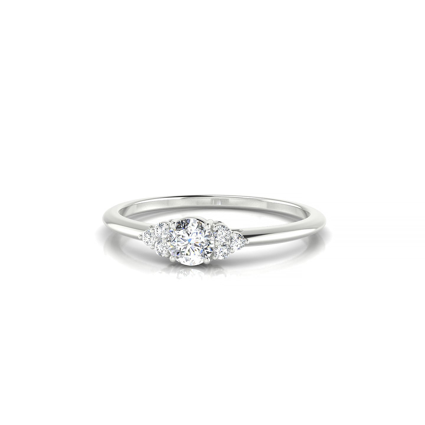Mirage | 18k White Gold 3.7 mm Round Diamond Ring