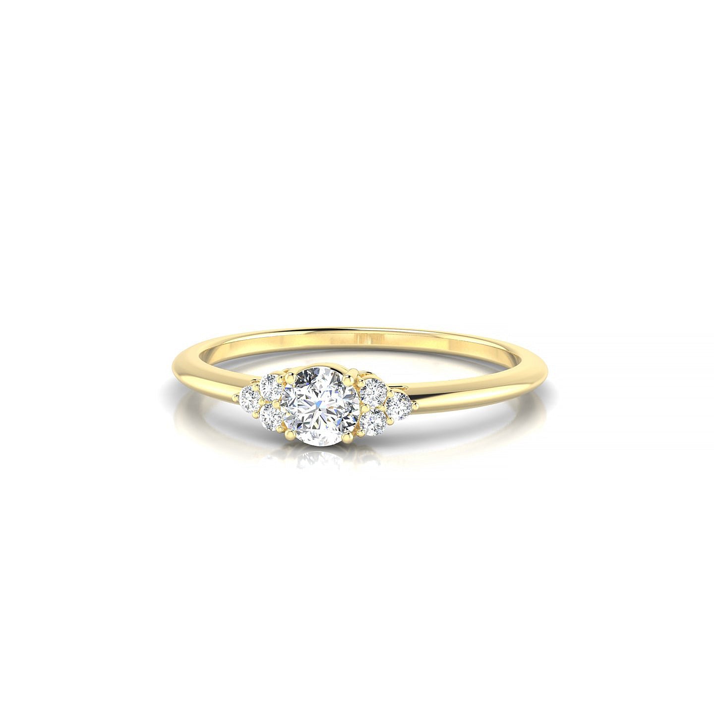 Mirage | 18k Yellow Gold 3.7 mm Round Diamond Ring